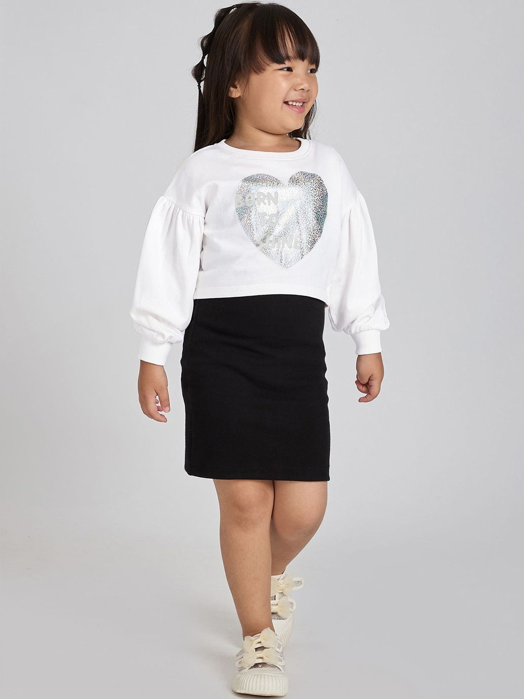 Pure Cotton Sequin Accent Casual Dresses