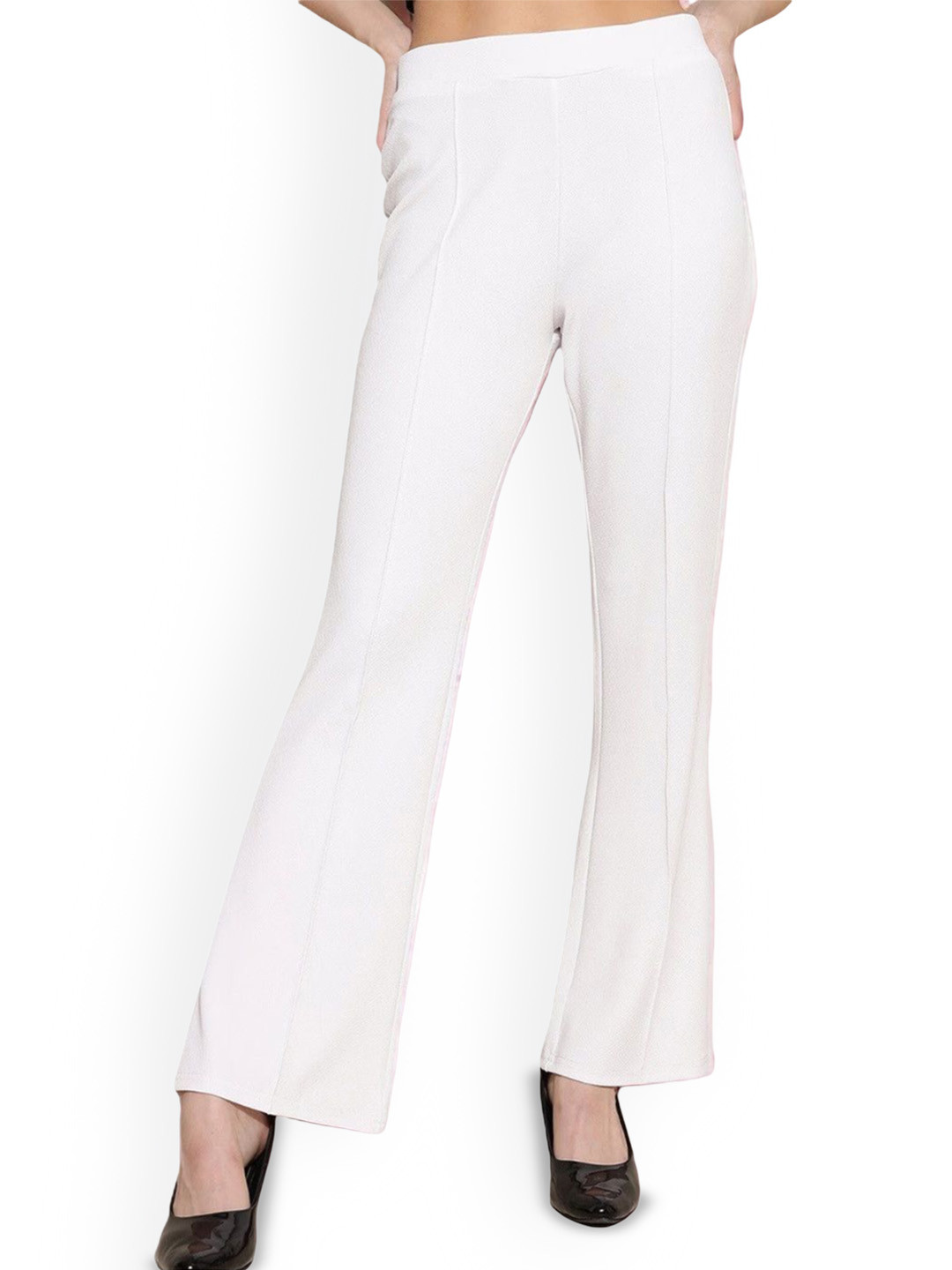 MIXFIT Women Casual Mid-Rise Bootcut Trousers