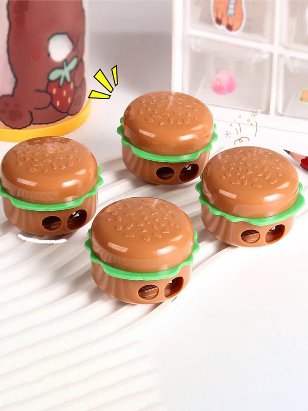Kalra Magic Brown Mini Burger Shaped Pencil Sharpener