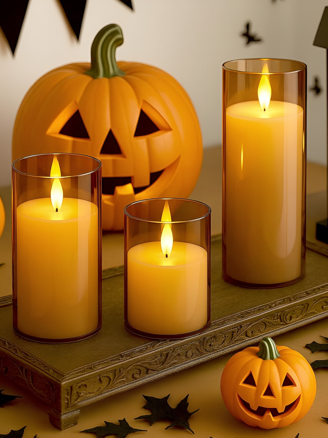 Homesake Beige 3 Pieces Tea Light LED Candles