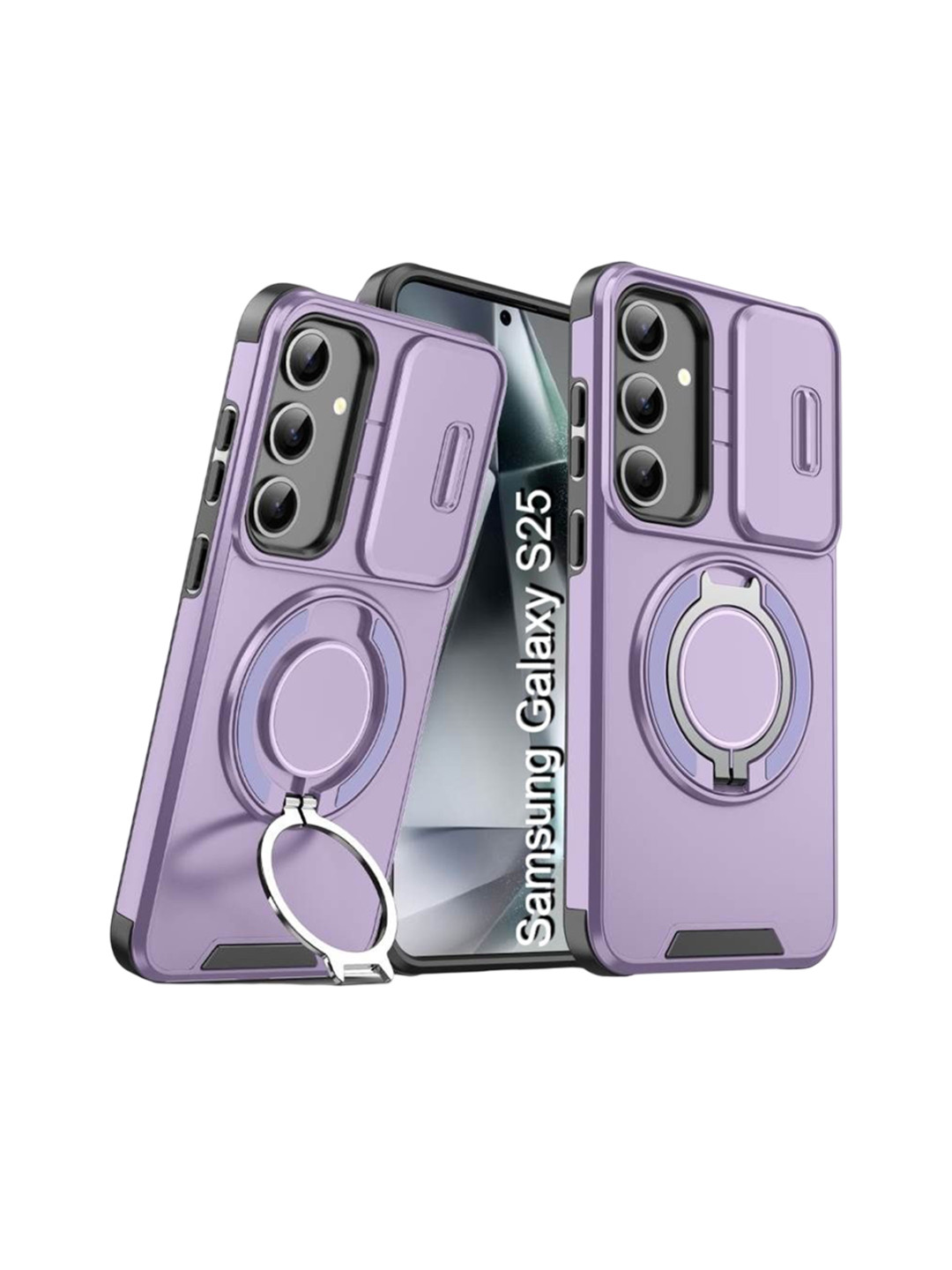 Luxury Kase Shockproof Samsung Galaxy S25 5G Magnetic Back Case With Slide Camera Cover