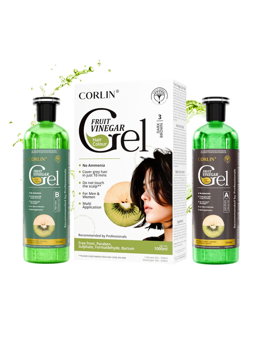 corlin Fruit Vinegar Hair Color Gel - 1 L - Dark Brown