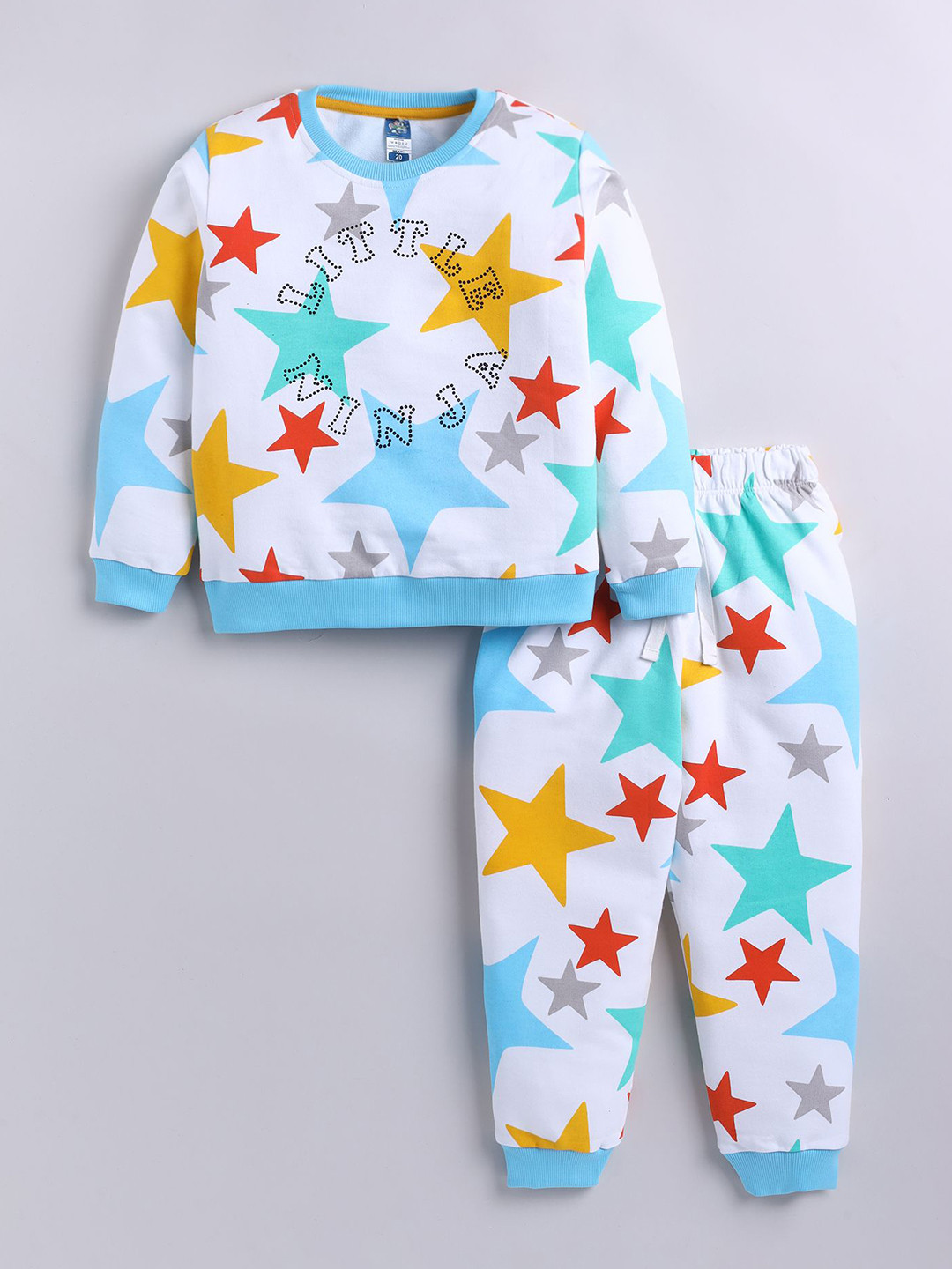 LITTLE NINJA Boys Printed Pure Cotton Sweatshirt With Joggers