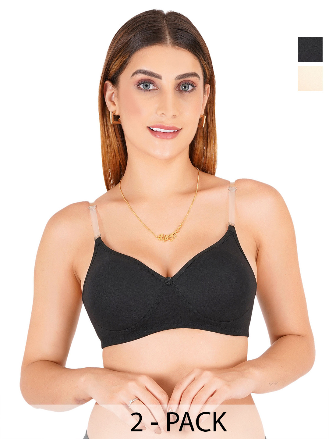 Liigne Women Pack of 2 Full Coverage Lightly Padded Everyday Bra