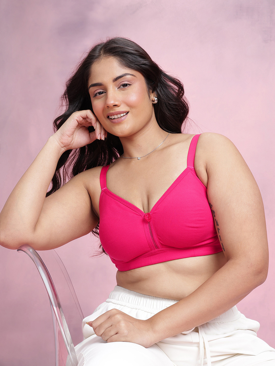 DressBerry Plus Size Full Coverage Non-Padded Non-Wired Everyday Bra DRM-DB-MK48-BC-TBC