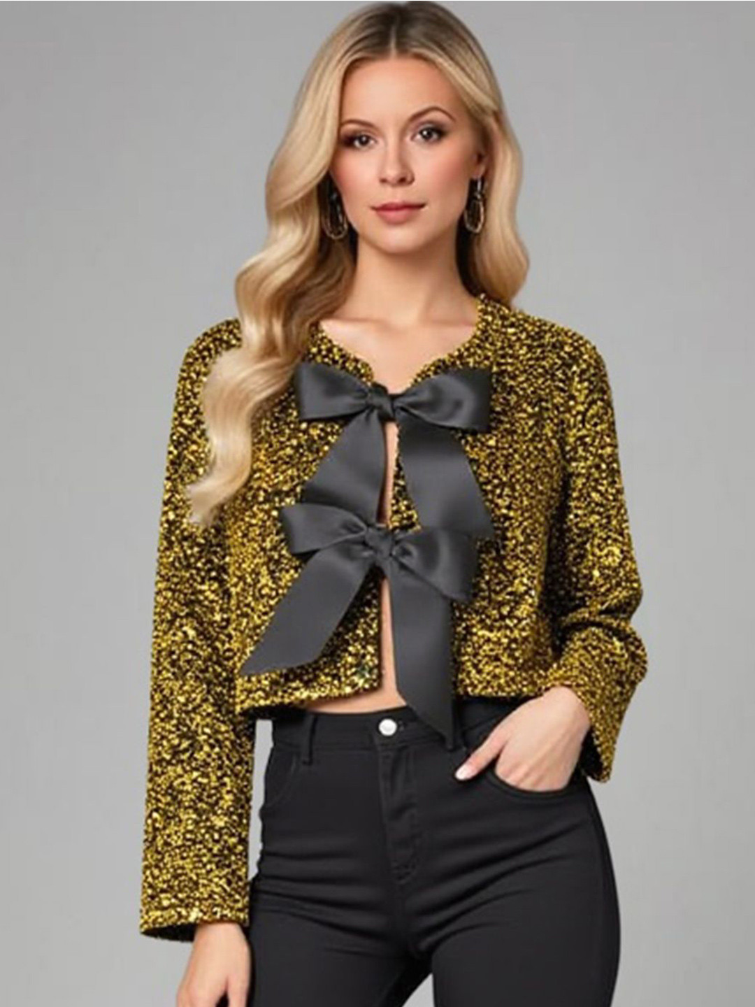 all about you Printed Bow Tie-Up Crop Top