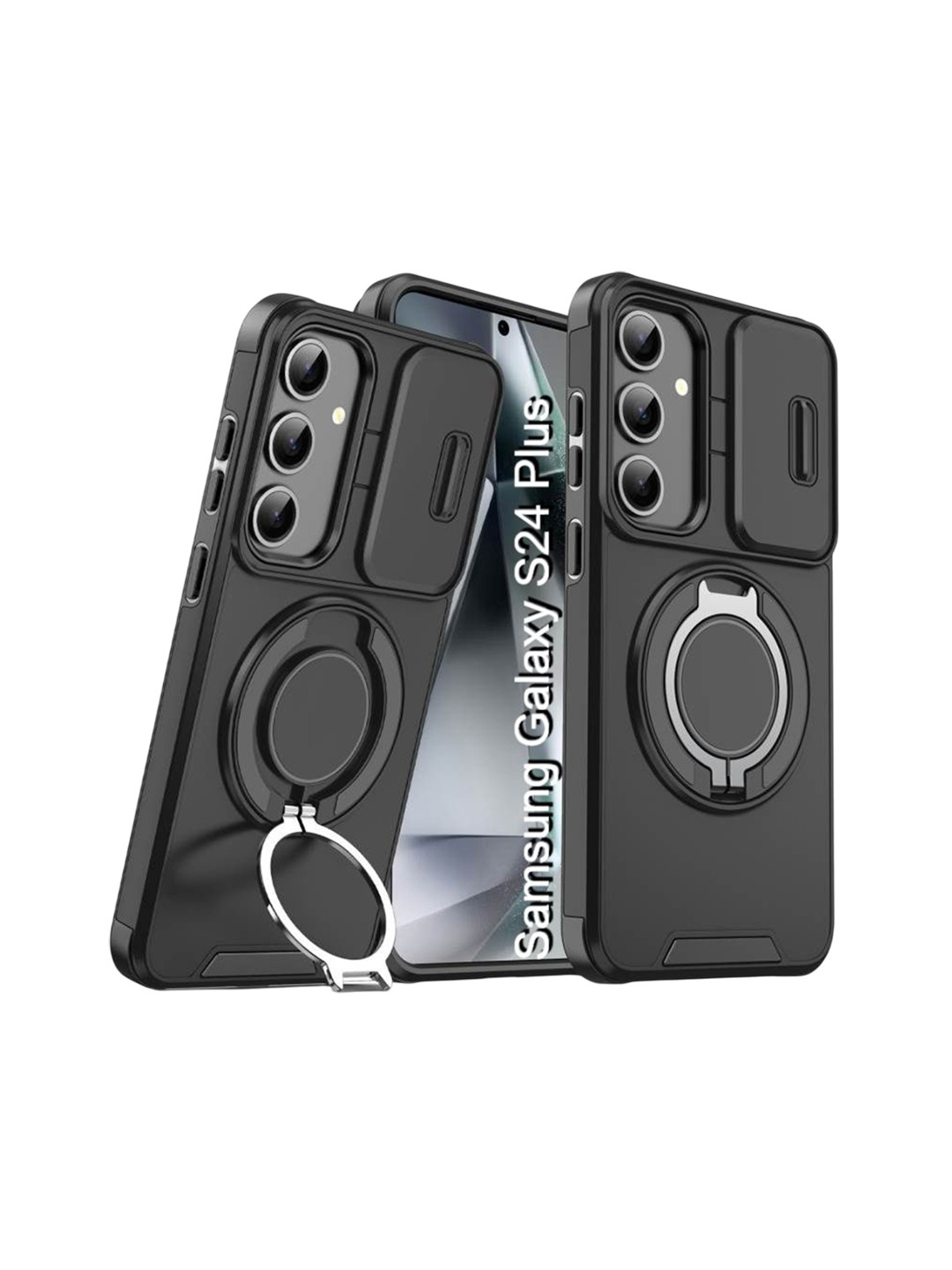 Luxury Kase Shockproof Samsung Galaxy S24 Plus Back Case with Slide Camera Cover