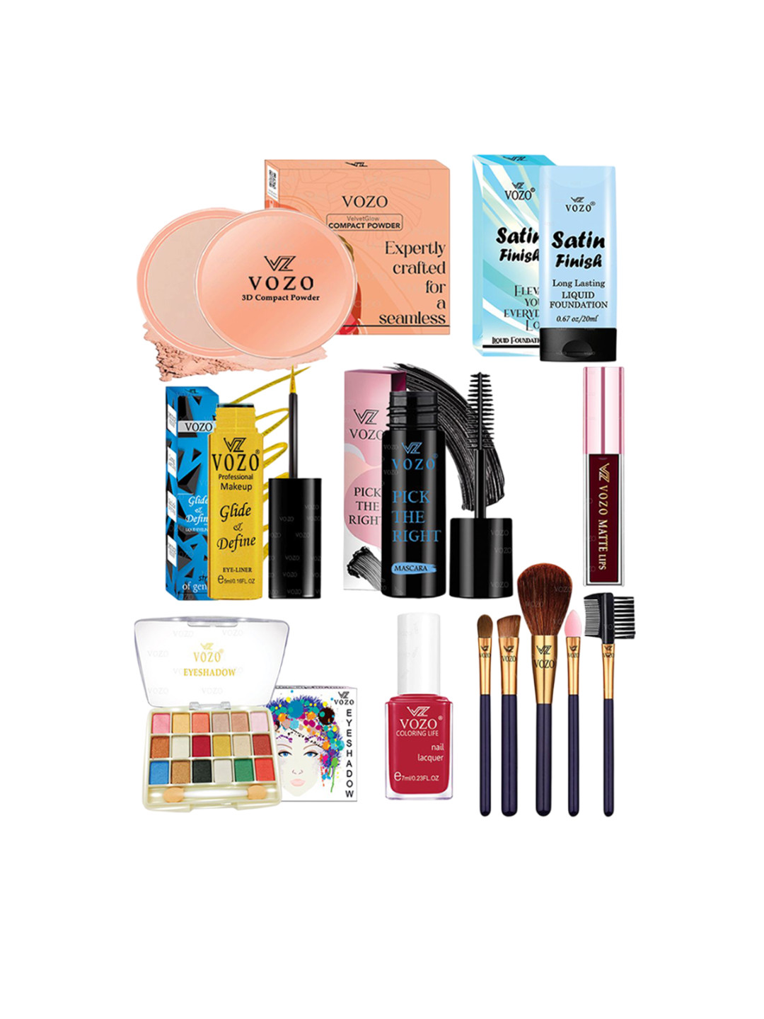VOZO Set Of 12 Everyday Elegance Makeup Combo