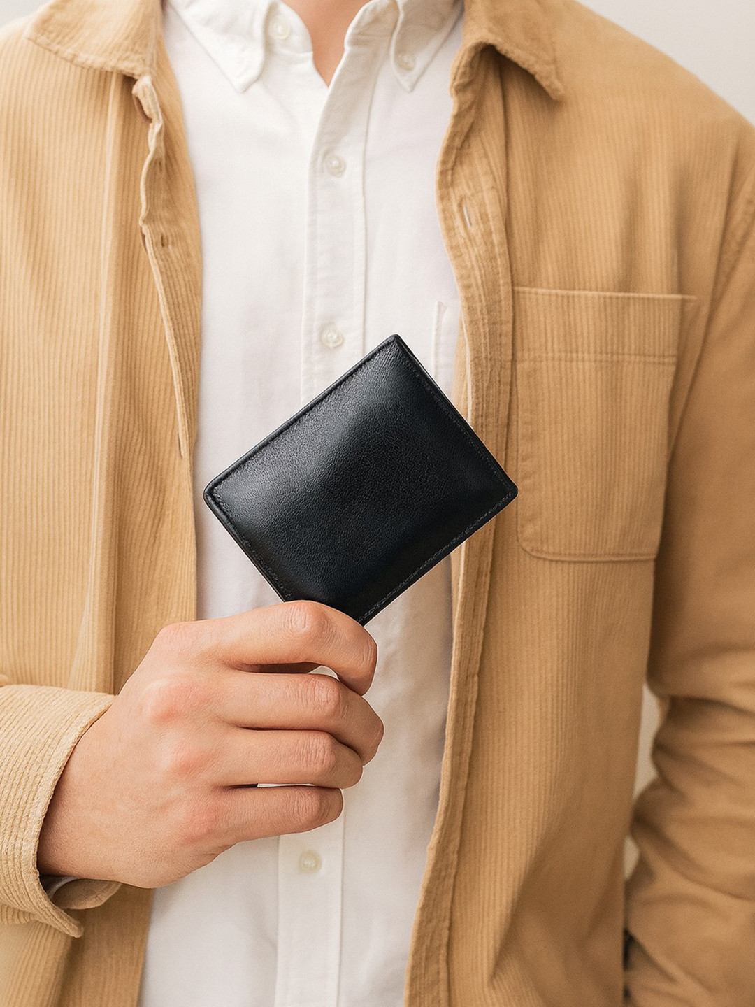 Celtic Men Black Solid Leather TwoFold Wallet Dual Compartments with Flap Coin Pocket