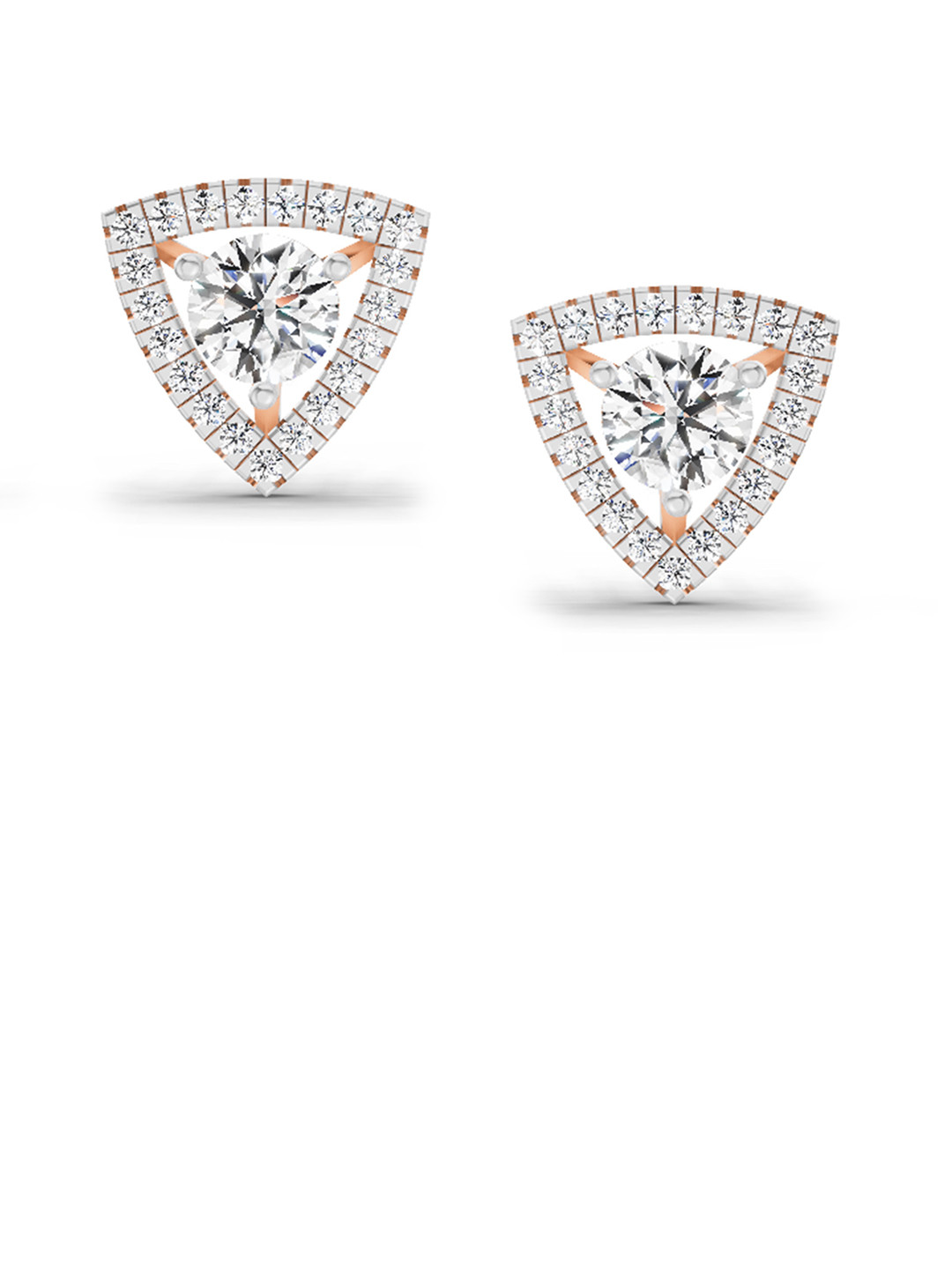 Sparkles 14KT Rose Gold Earrings With 1.9 Carat Lab Grown Diamonds- 3.40 g