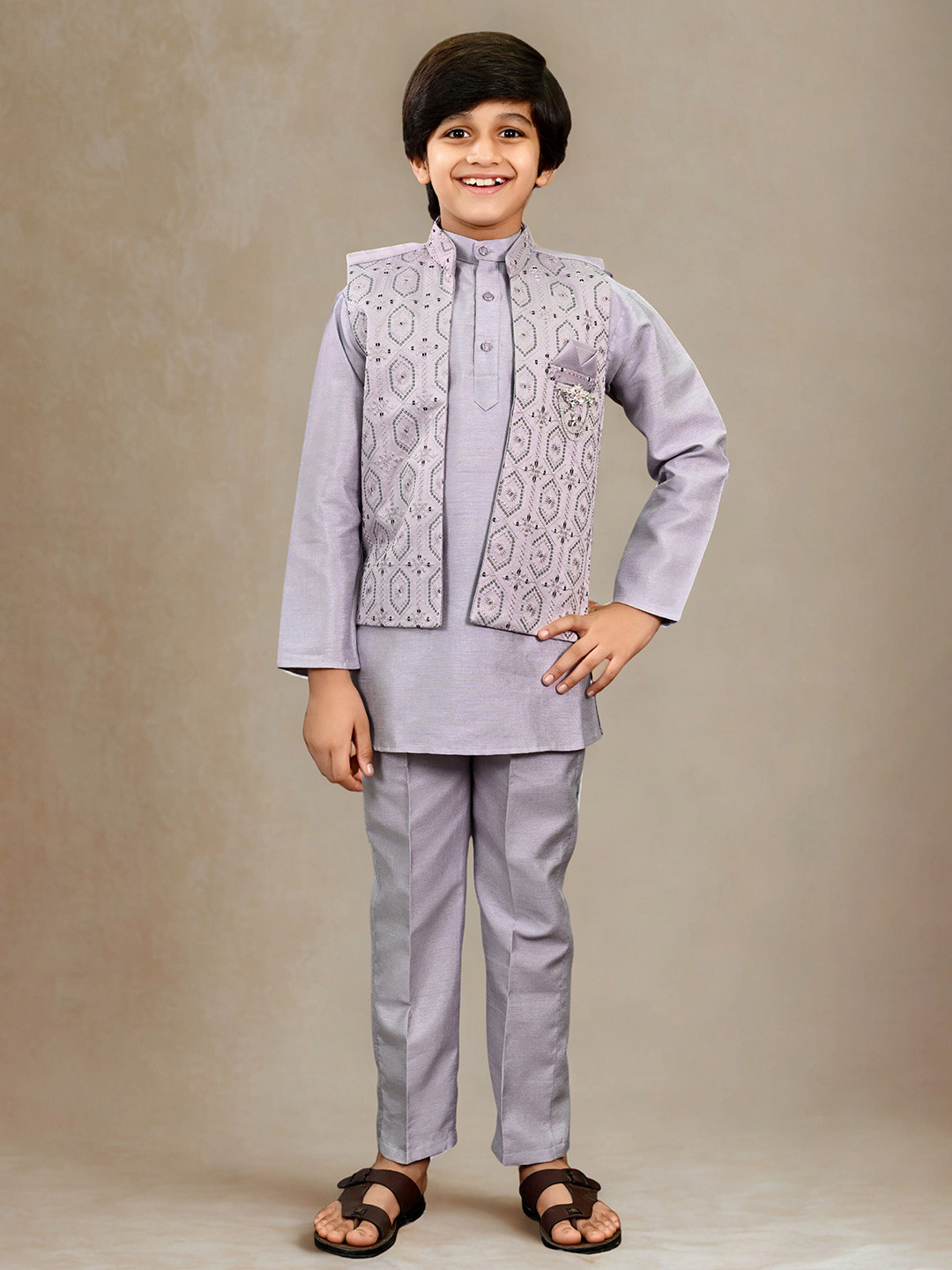 Sangria Boys Lavender Kurta Sets