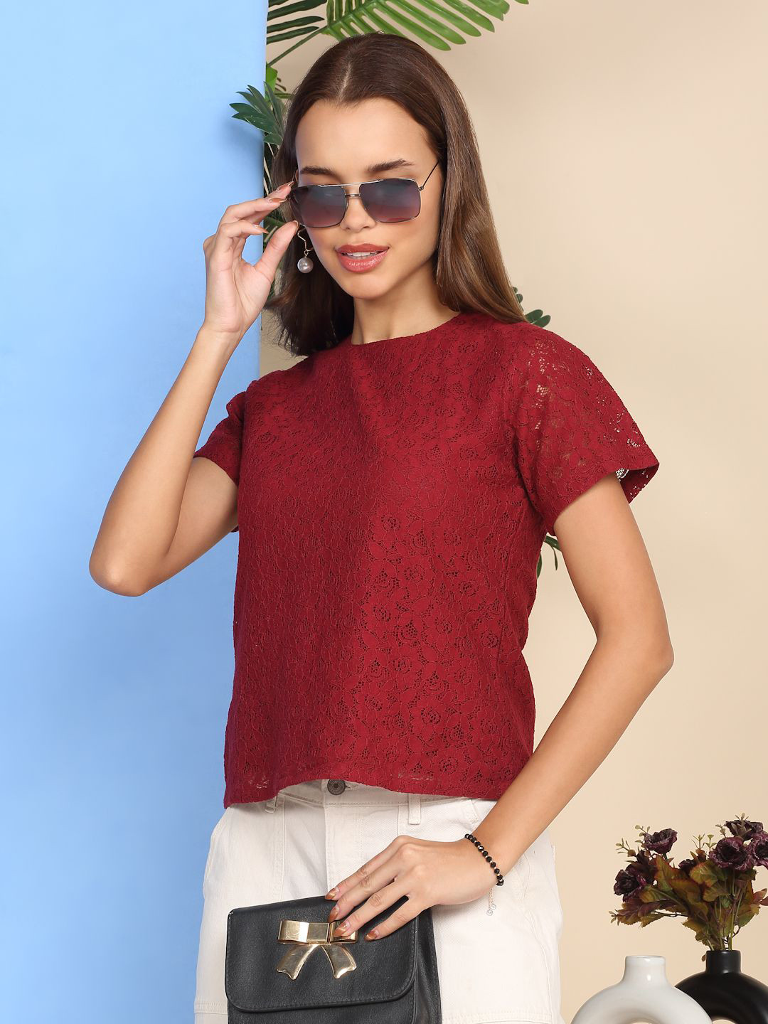 Dressitude Women Lace Top