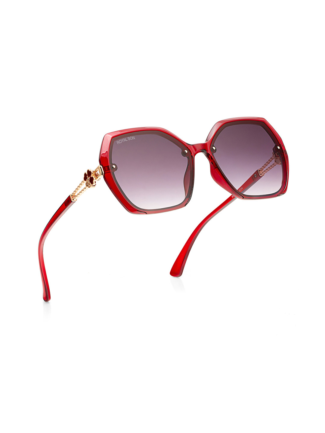 ROYAL SON Women Grey Lens & Red Butterfly Sunglasses with UV Protected Lens CHIWM00115-C6
