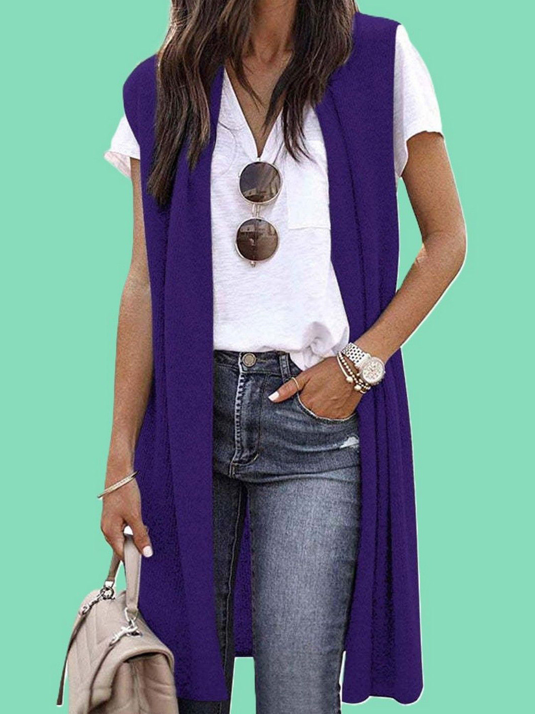 StyleCast Women Longline Open-Front Knit Shrug