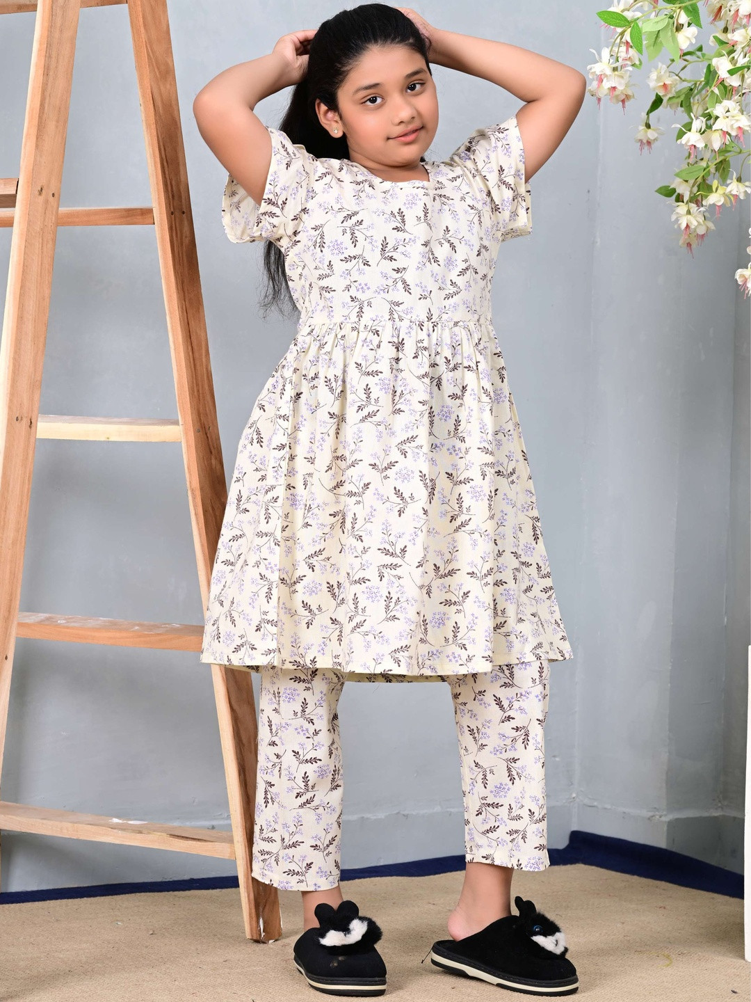 Billion Girls Beige Kurta Sets