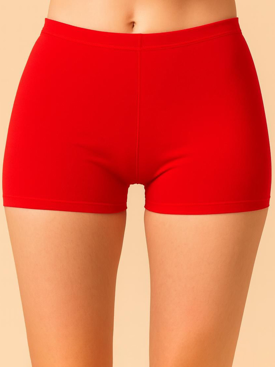 ULLAS High Coverage Antimicrobial Stretchable Cotton Boyshort US SBT-33 Red XS-1-Red