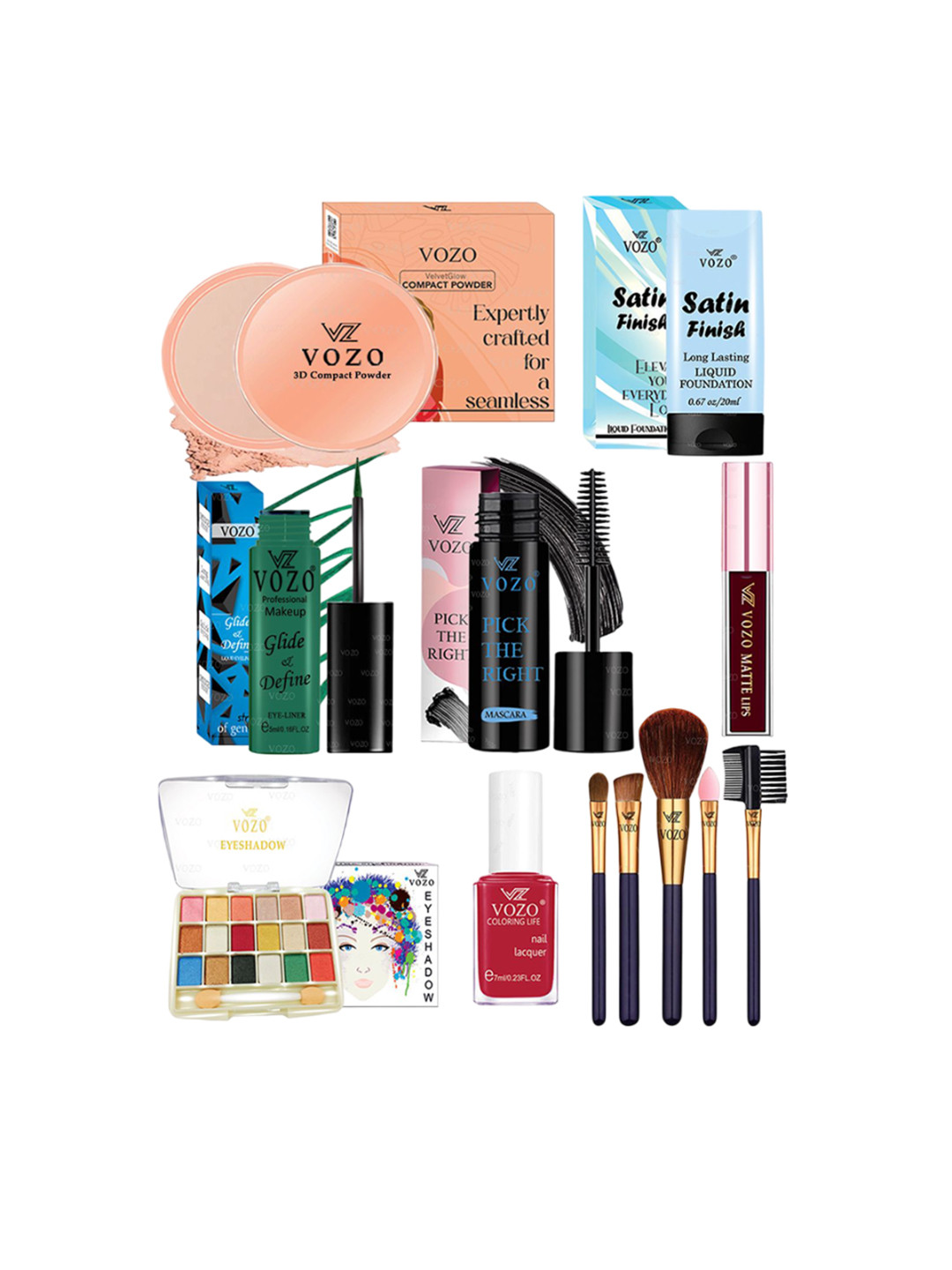 VOZO Set Of 12 Everyday Elegance Makeup Combo