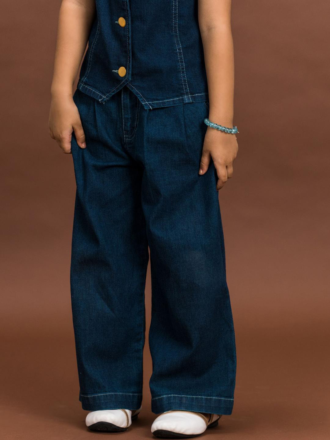 HIMMEL Girls Wide Leg Mid-Rise Jeans
