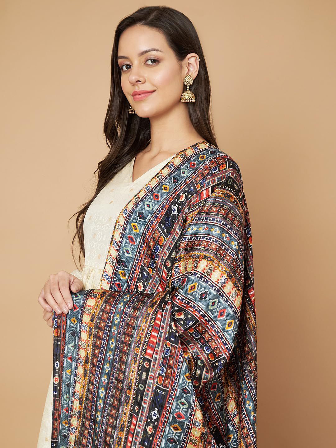 AKSHADEEP Geometric Printed Dupatta