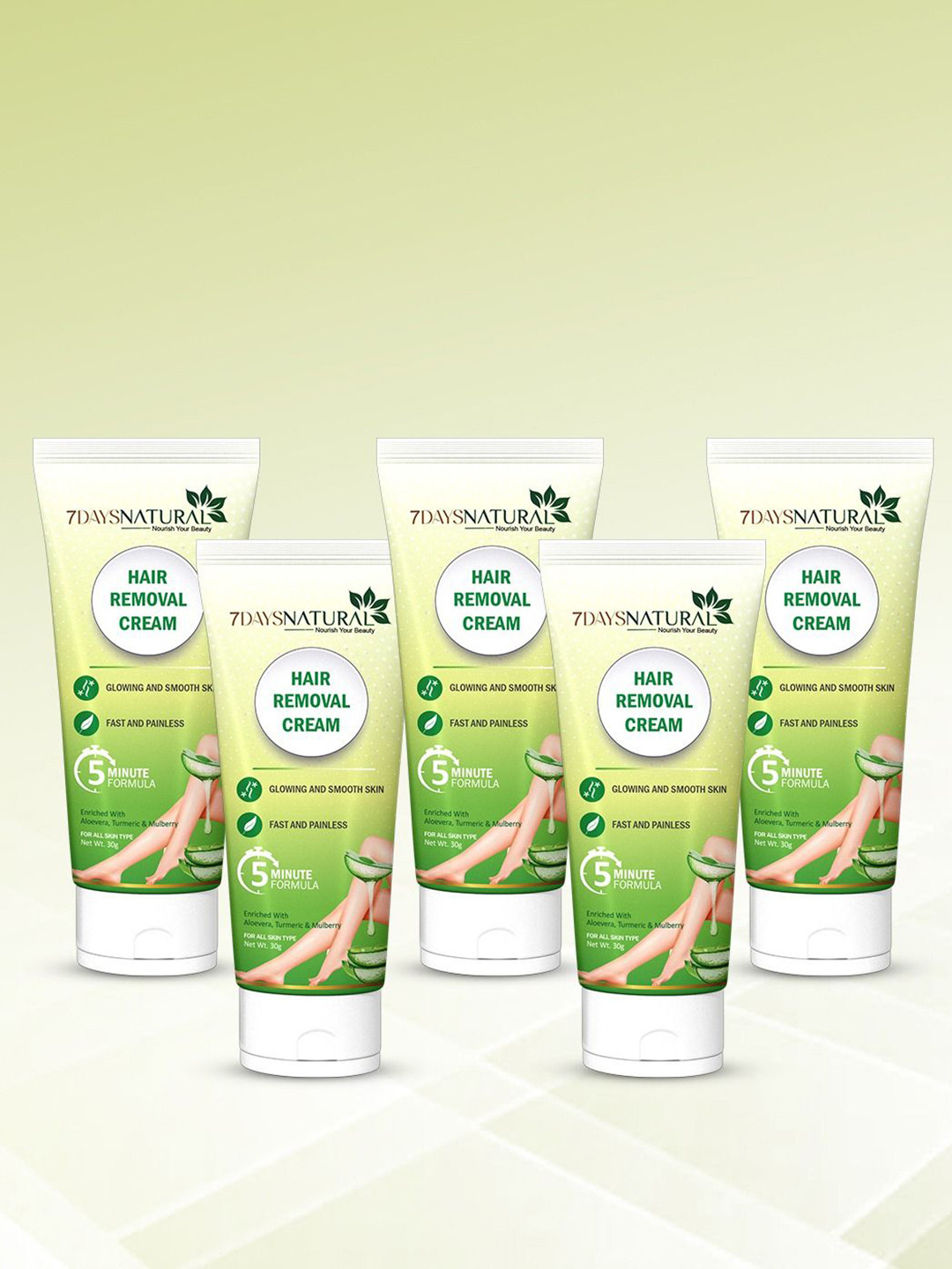 7DAYSNATURAL Unisex Set Of 5 Hair Removal Cream