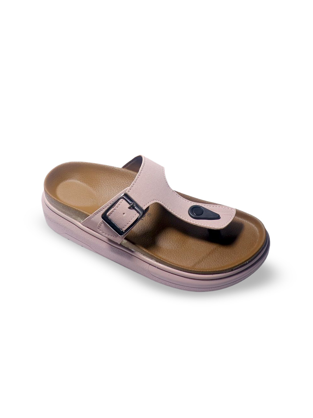ASHO WITH FASHION MADE GLOBAL Women T-Strap Flats with Buckles