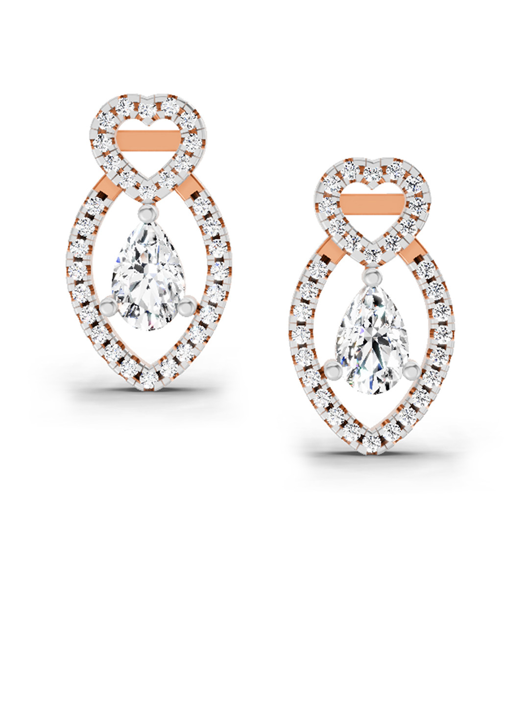 Sparkles 14K Rose Gold Lab Grown Diamond 1.45 Carat Emerald Shape Diamond Stud Earrings