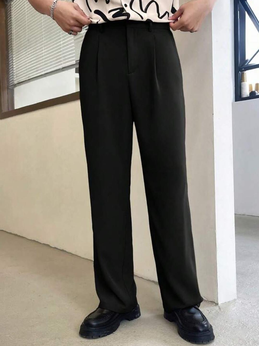 COVZ Men Korean Loose Fit Easy Wash Pleated Trousers