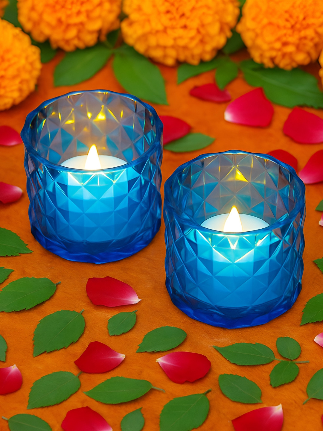 Homesake Blue 2 Pieces Tea Light LED Candles