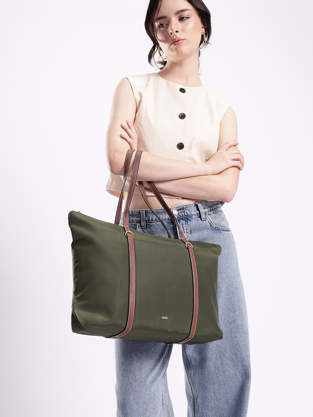 MANGO Shopper Shoulder Bag