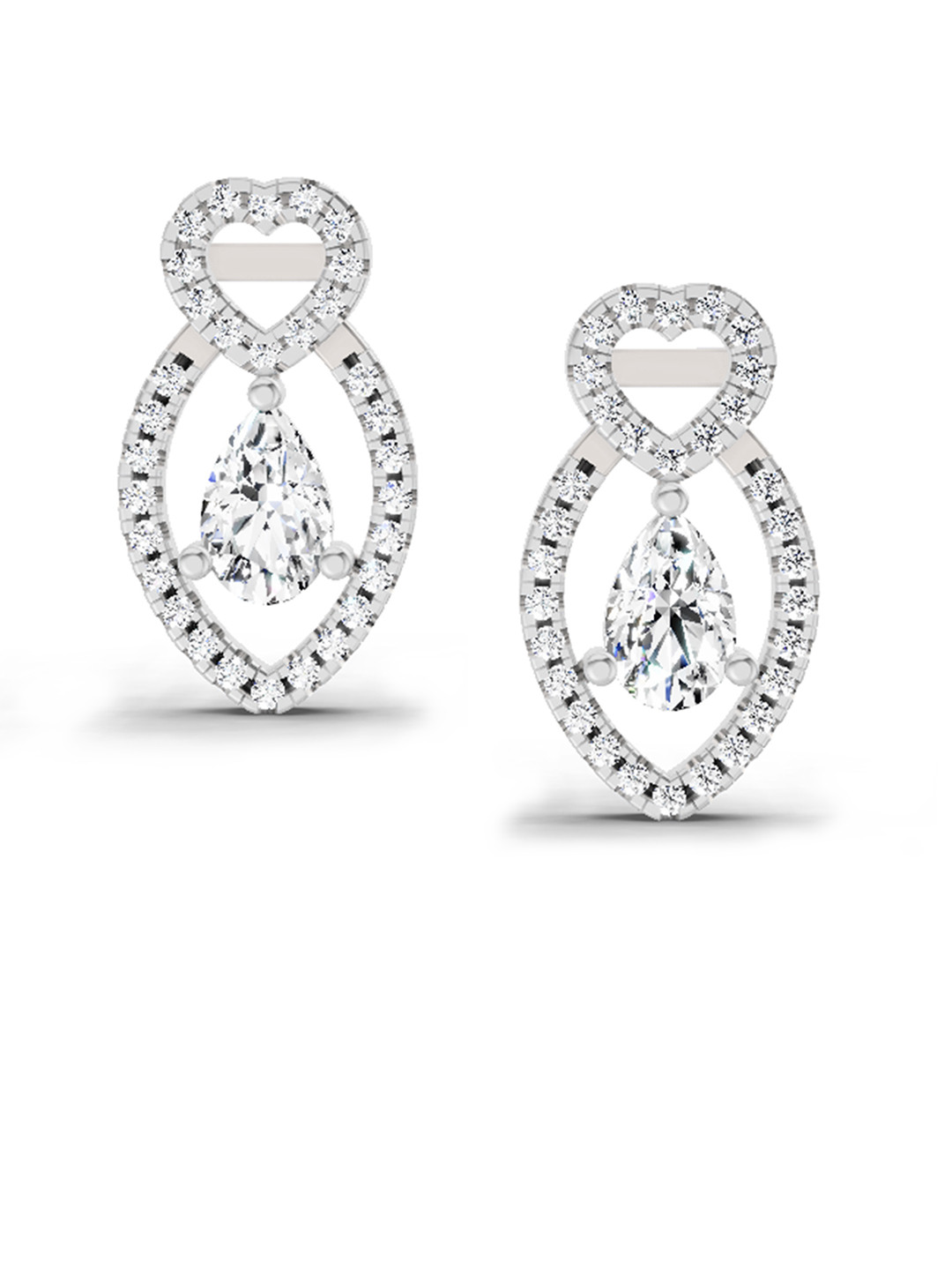 Sparkles 14K White Gold Lab Grown Diamond 1.45 Carat Emerald Shape Diamond Stud Earrings