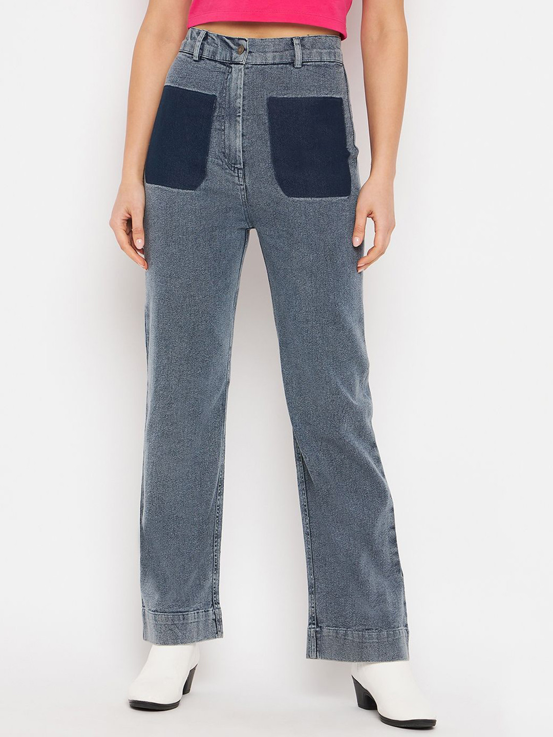 R.Code by The Roadster Life Co. Women Straight Fit High-Rise Front Pocket Jeans