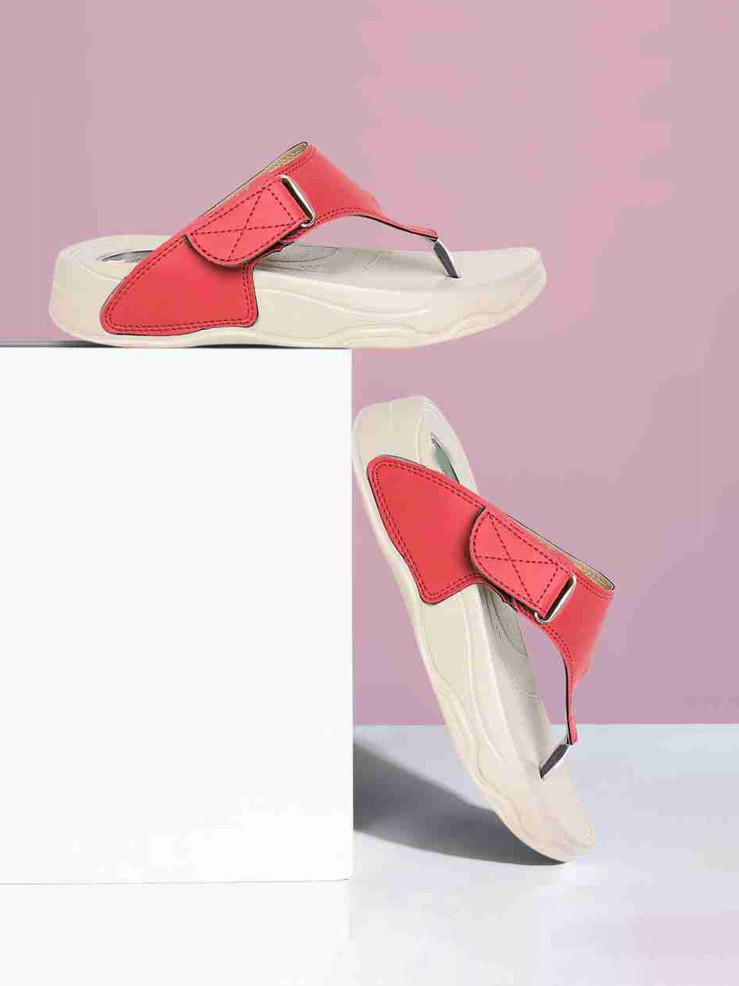 SHOE LAB Women Buckles No Back Strap Open Toe Flats