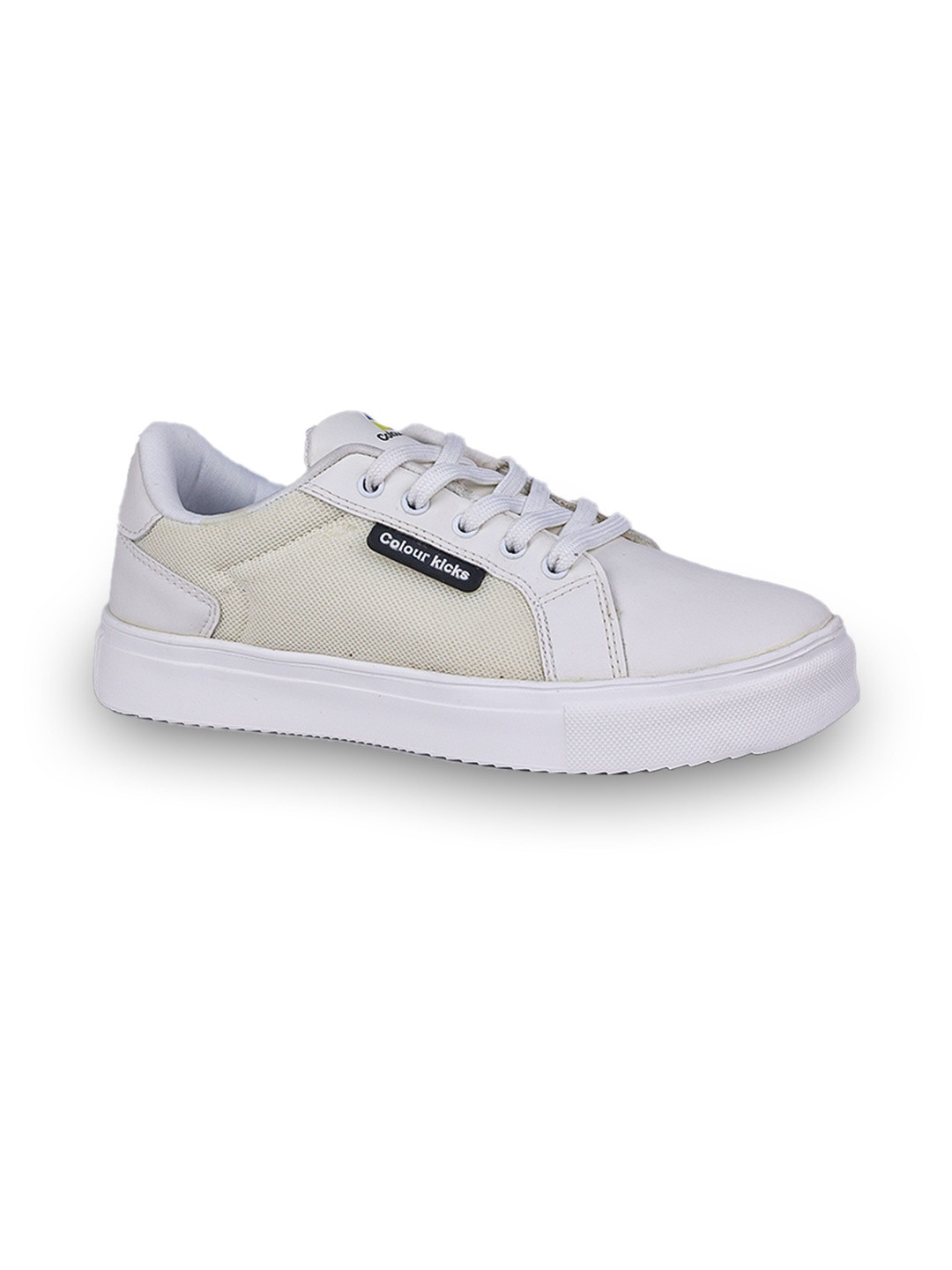 Colour Kicks Women Cream Lace-Ups Sneakers