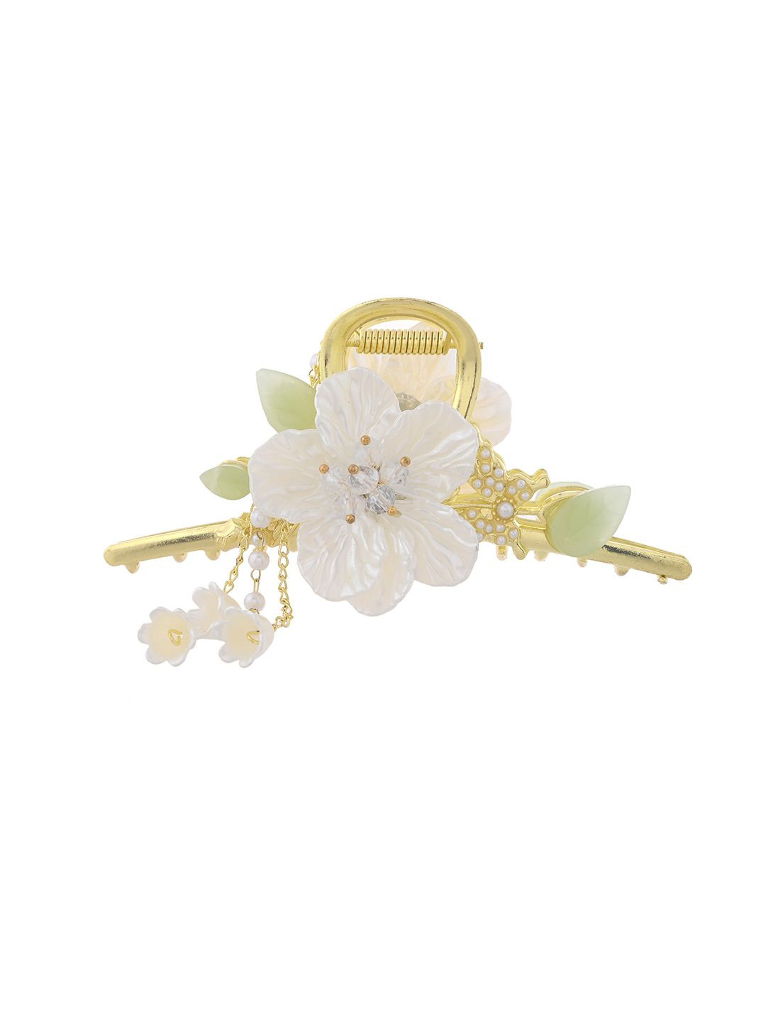 Silvermerc Designs Floral Hair Claw Clip with Pearl