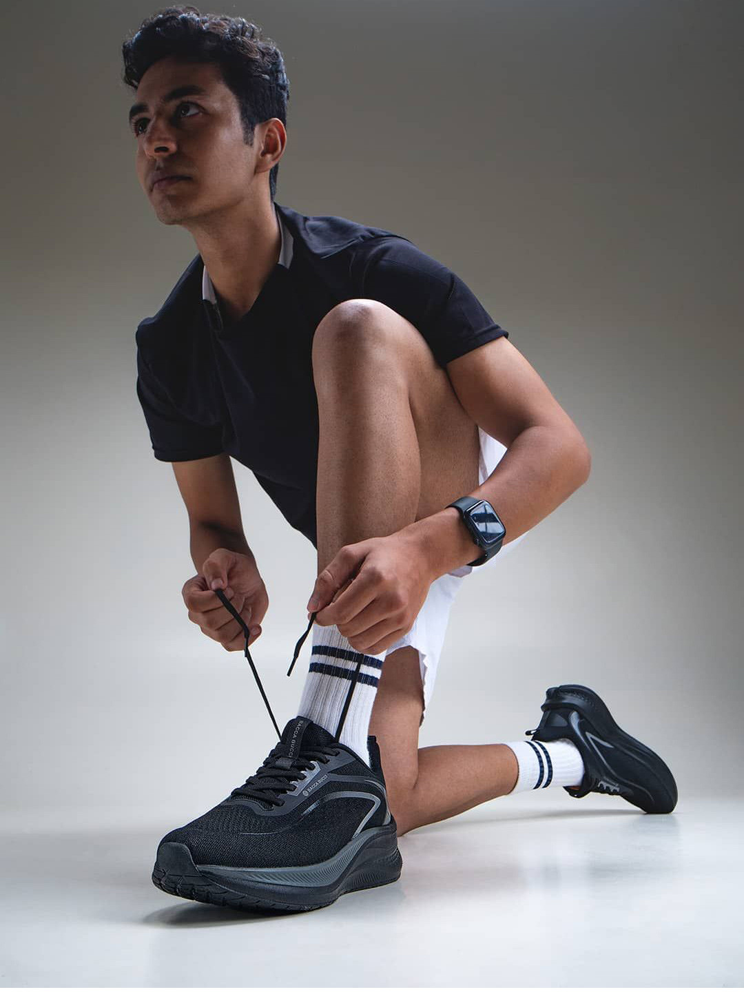 bacca bucci Zephyr Men Obsidian Black All-Day Comfort Running & Training Shoes UK 6