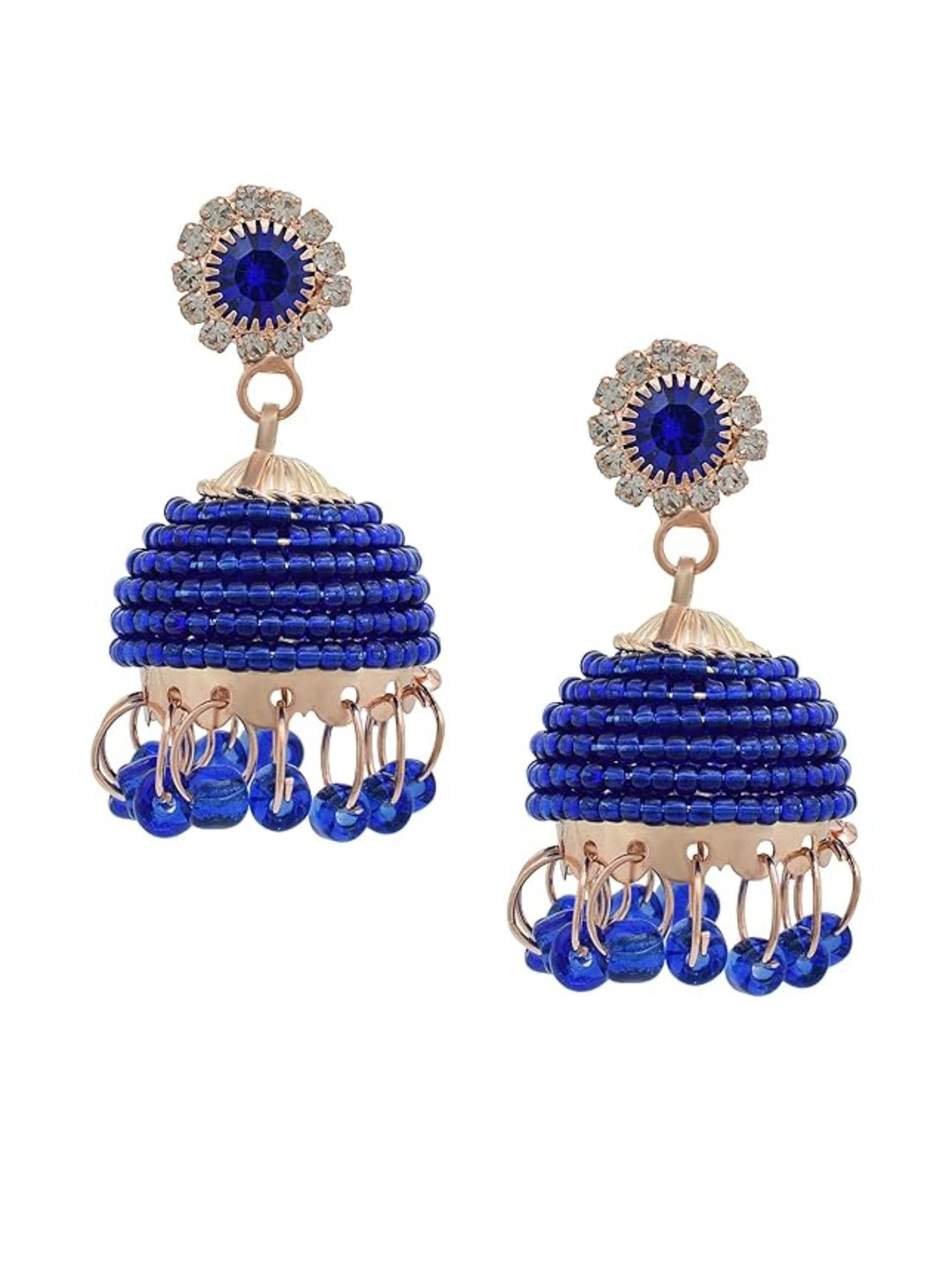 Brass Glasswork Bead Jhumki Fashion