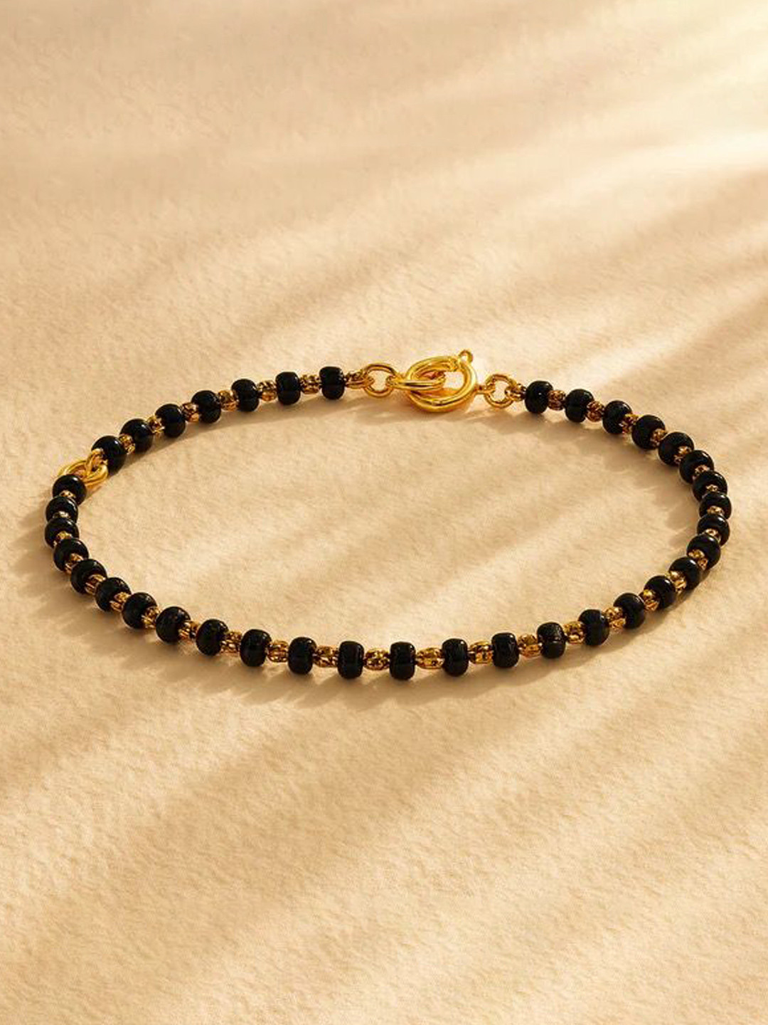 Anushka Jain Jewellery Kids 925 Sterling Silver Gold-Plated Beaded Wraparound Bracelet