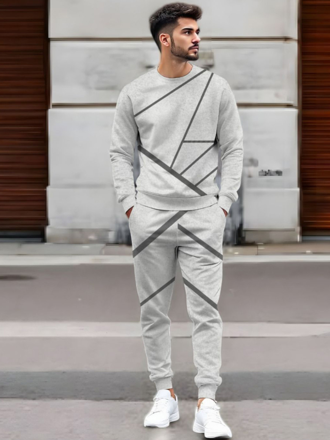 Triptee Printed Round Neck Sweatshirt & Joggers Co-Ords