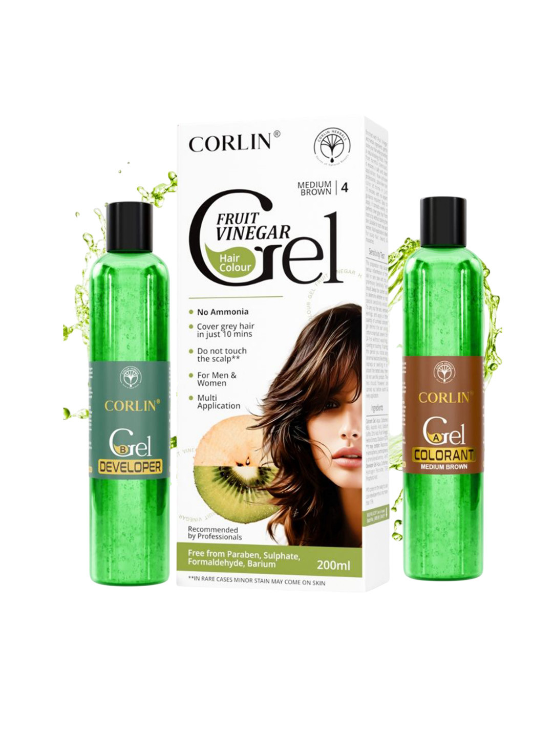 corlin Fruit Vinegar Hair Color Gel - 200 ml - Medium Brown