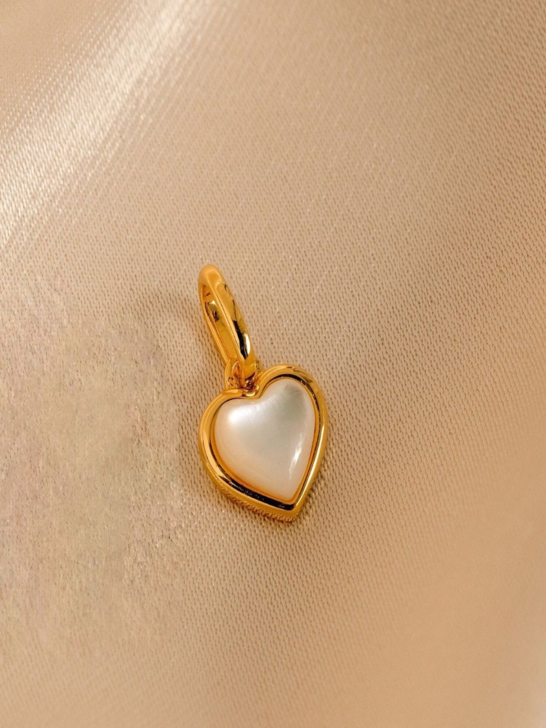 AQUASTREET 18K Gold Plated Anti-Tarnish Heart Pearl Charm, No Chain Included