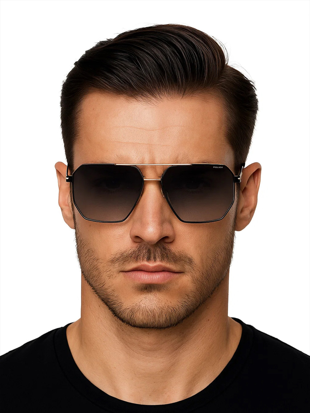 Police Men Square Sunglasses with UV Protected Lens SPLL79K61584SG-Gunmetal-Toned