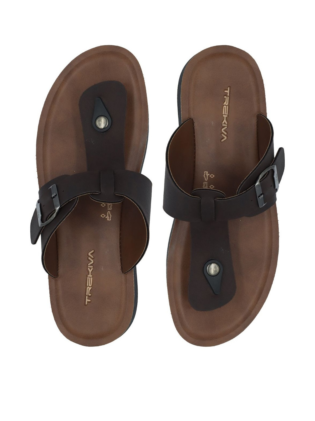 Trekiva Men Tan Rubber Solid Regular Room Slippers