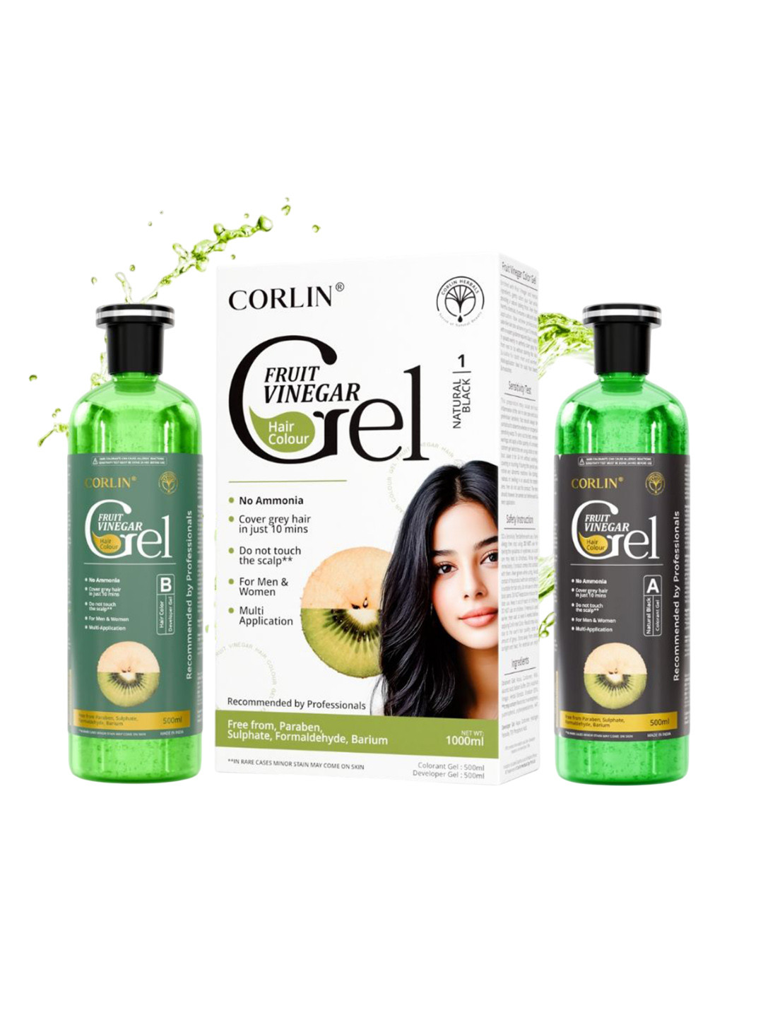 corlin Fruit Vinegar Hair Color Gel - 1L - Natural Black