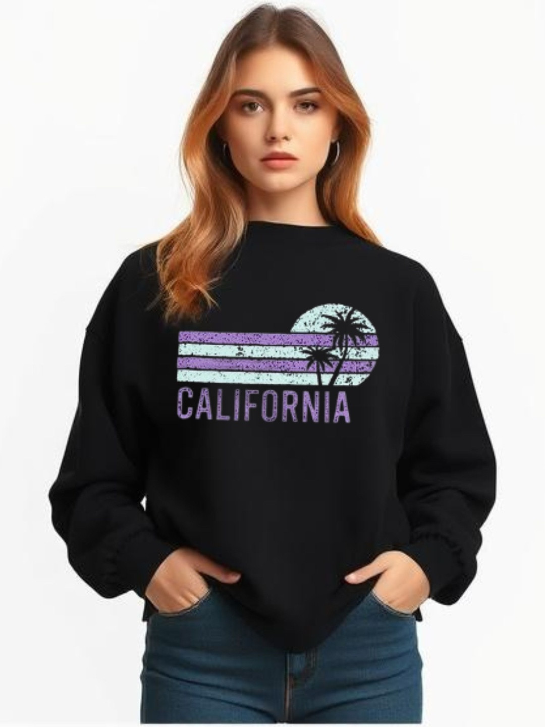 SALUJA FABRICS Women Cotton Dry Fit Printed Pullover Sweatshirt