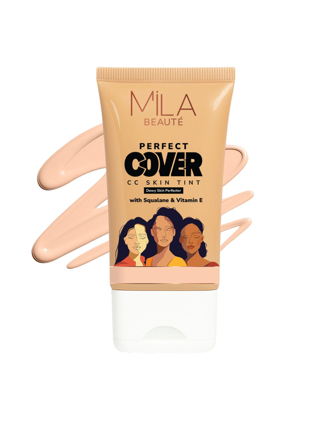 MILA BEAUTE Perfect Cover CC Cream With SPF 24+ - 25 g - Vanilla Sponge - CC001