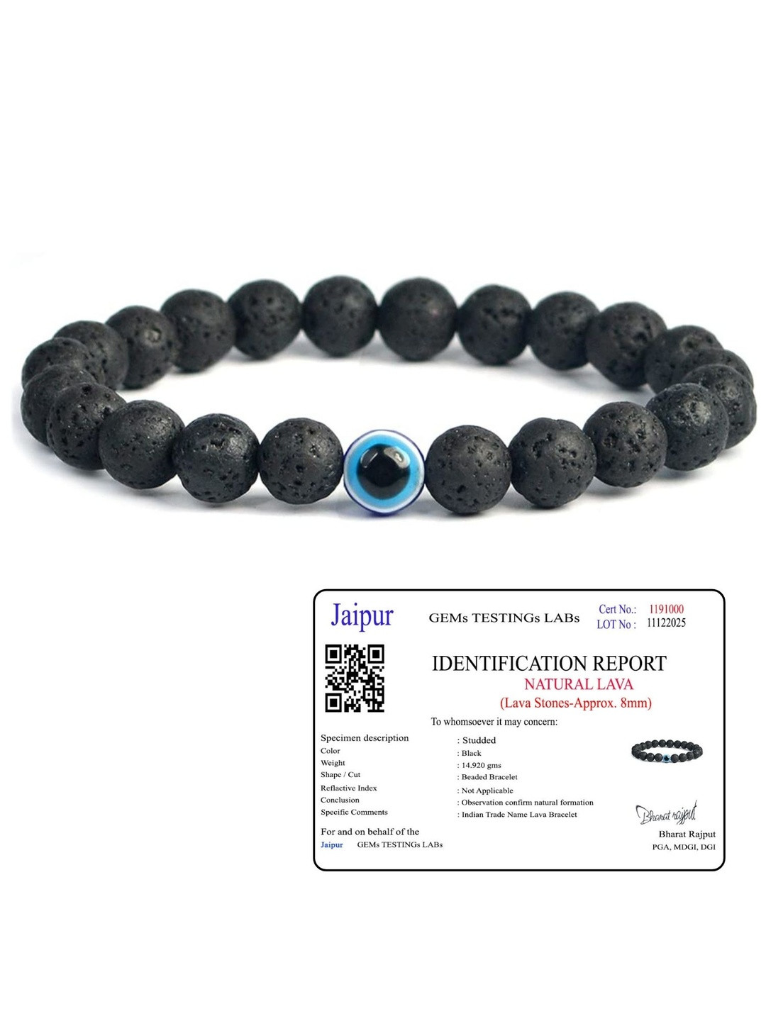 SENROAR Unisex Agate Evil Eye Charm Bracelet