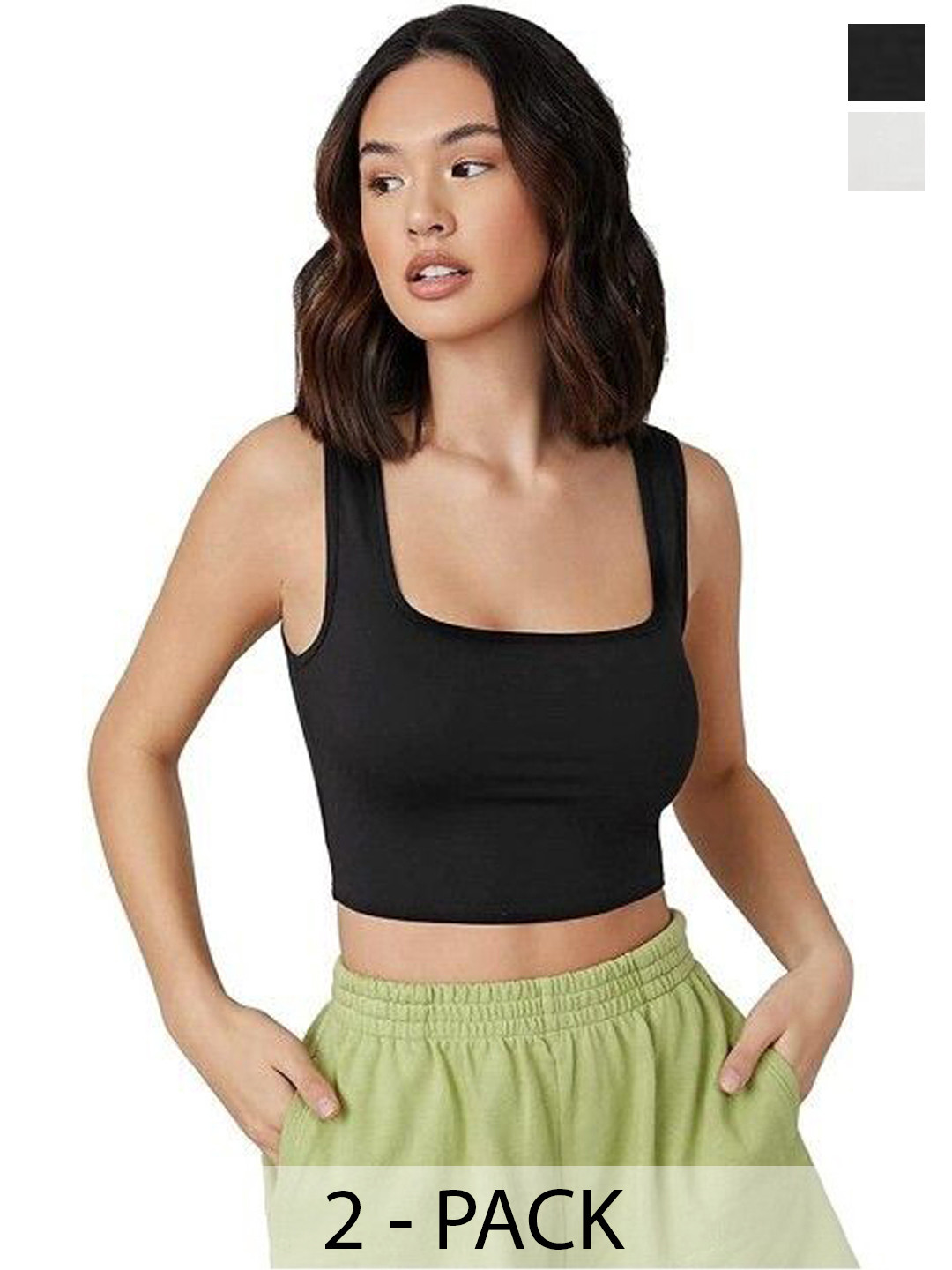 Mixfit Pack Of 2 Women Tank Crop Top