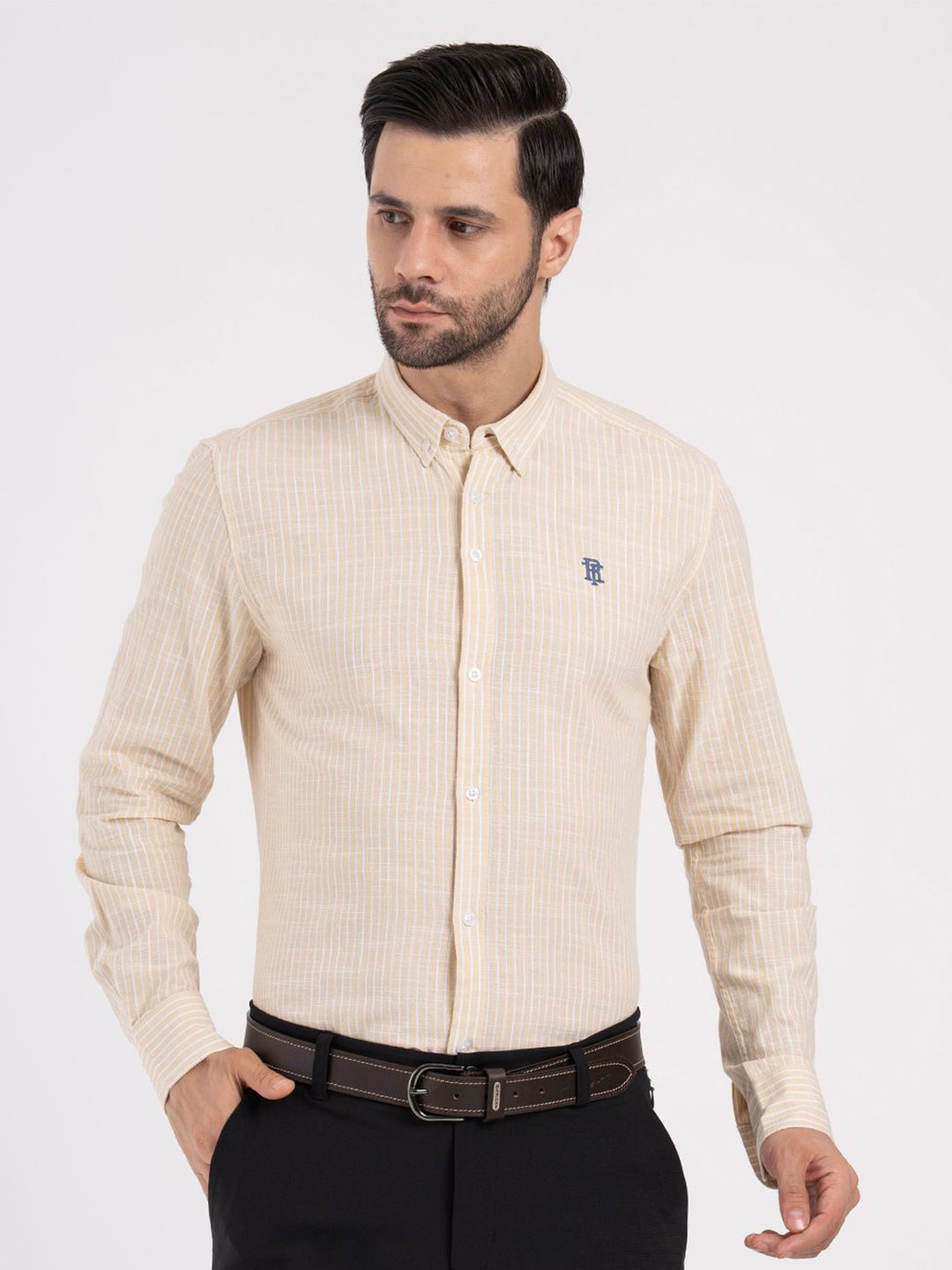 Red Tape Essential Men Regular Fit Vertical Striped Pure Cotton Formal Shirt