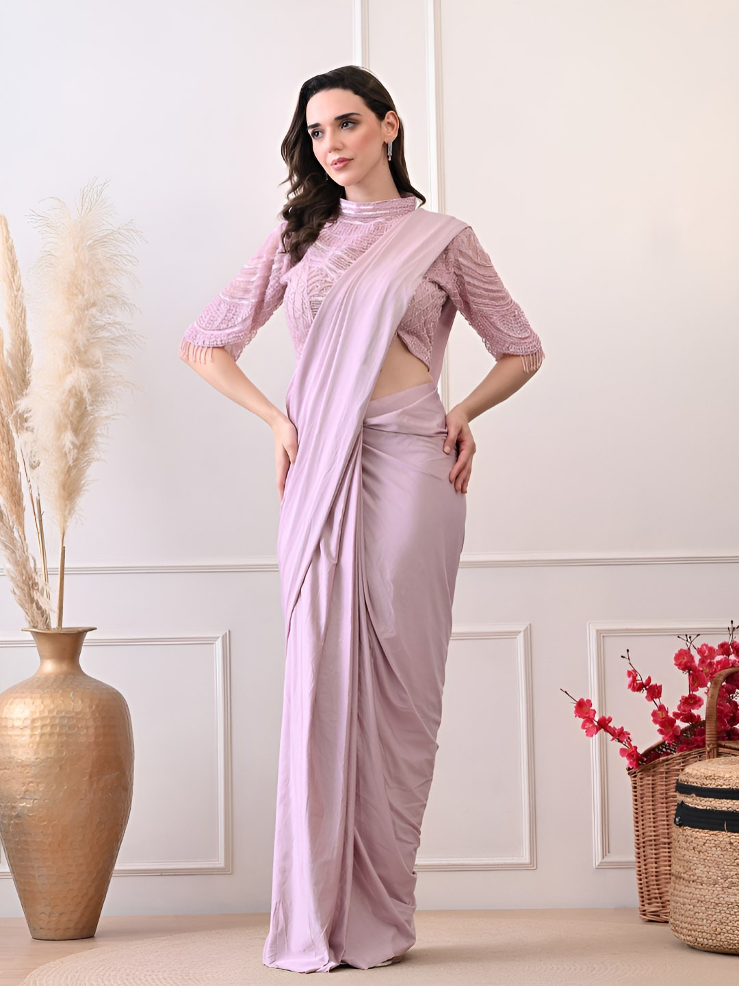 Shop Begum Beads and Stones Heavy Work Banarasi Saree