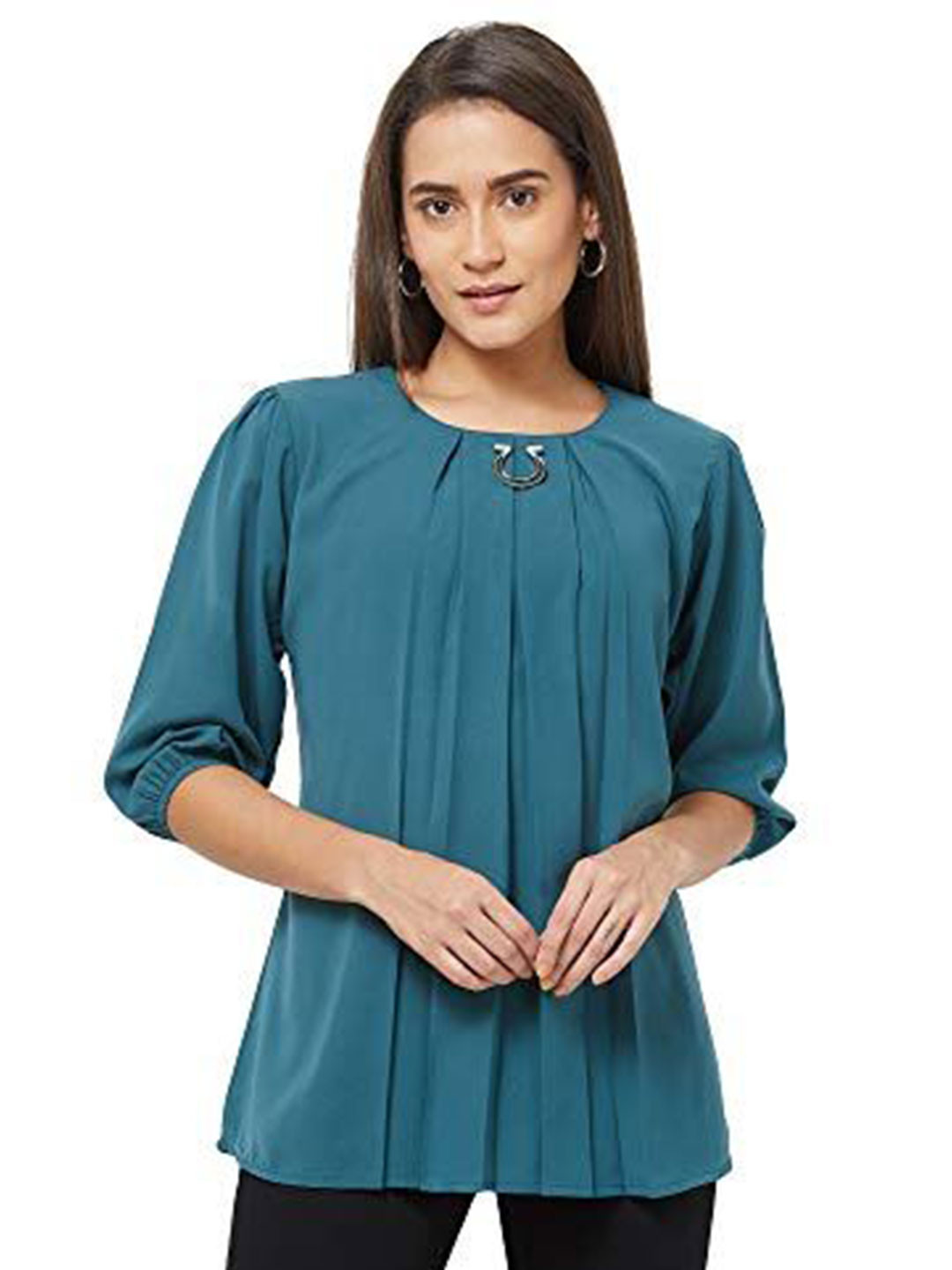 G0-4 IT Solid Puff Sleeve Regular Top